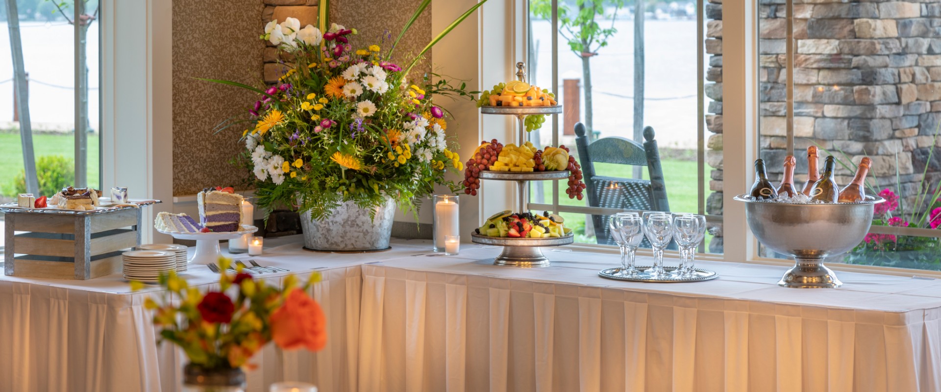 Flowers and catering at Chautauqua Harbor Hotel